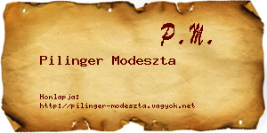 Pilinger Modeszta névjegykártya